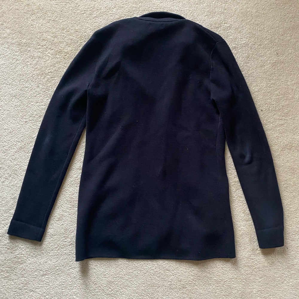 J Crew Sweater Knit Blazer Black 100% Cotton Button Front Black Size Small - Picture 2 of 8